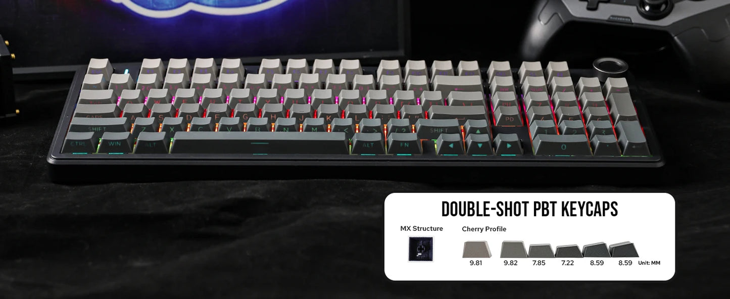 AULA F99 Pro Wireless Mechanical Keyboard RGB Backlit Hot Swappable Custom Keyboard 2.4G/USB-C/BT5.0 Mechanical Gaming Keyboards