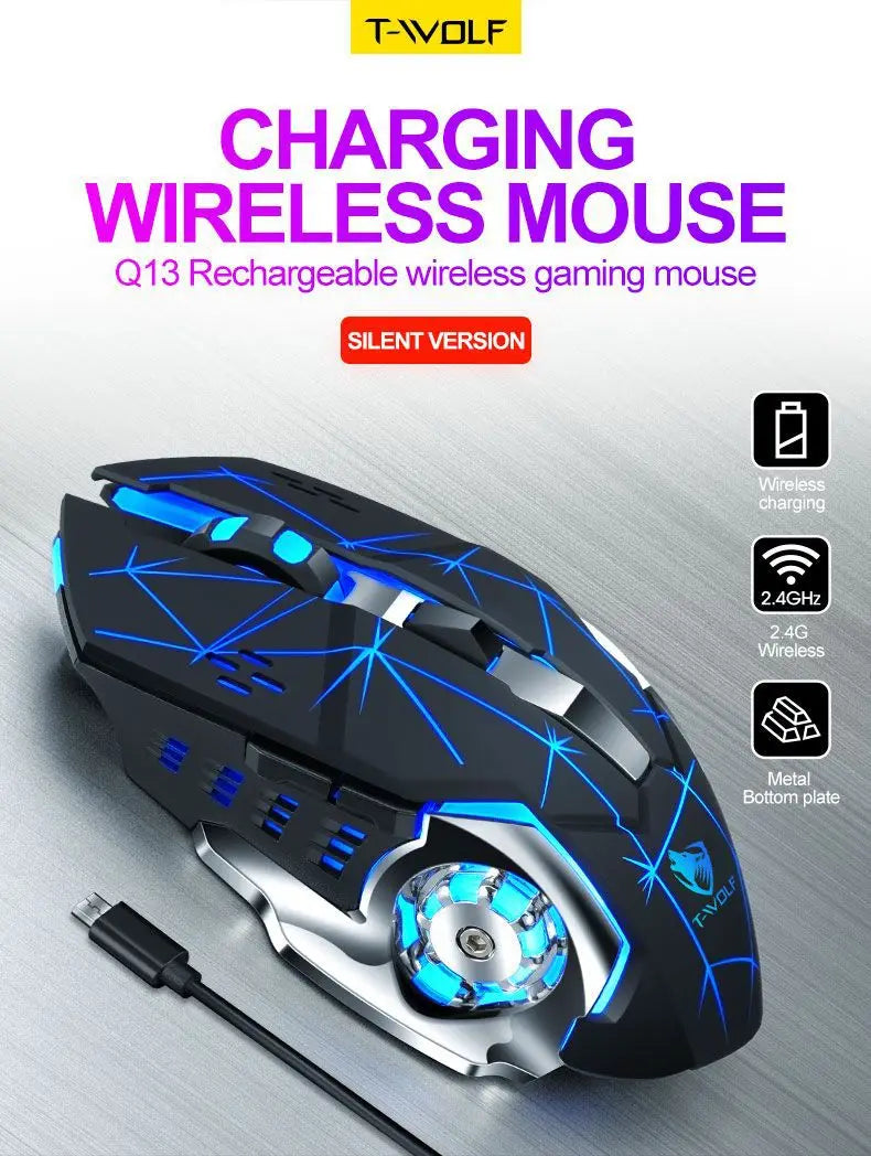 New Wireless Mouse Charging Gaming Mouse Mute Backlit Mouse Mechanical Ergonomic Optical Computer Accessories for Pc Laptop