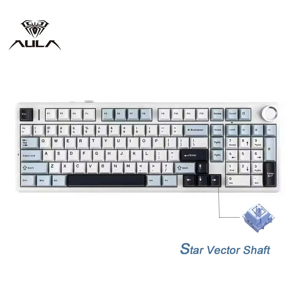 AULA F99 Pro Wireless Mechanical Keyboard RGB Backlit Hot Swappable Custom Keyboard 2.4G/USB-C/BT5.0 Mechanical Gaming Keyboards