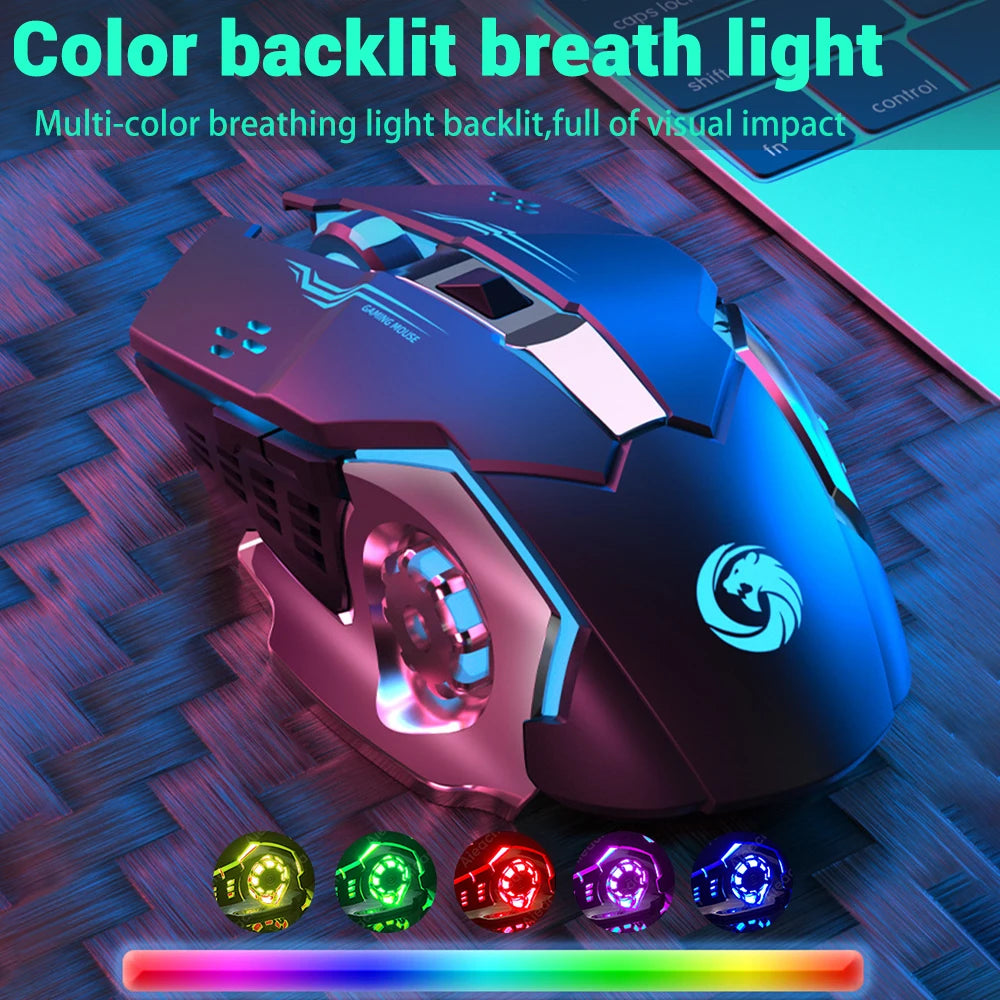 Rechargeable Wireless Mouse Gaming Computer Silent Bluetooth Mouse USB Mechanical E-Sports Backlight PC Gamer Mouse For Computer