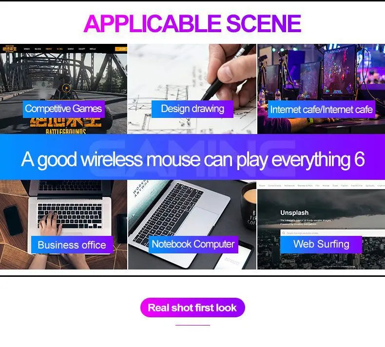 New Wireless Mouse Charging Gaming Mouse Mute Backlit Mouse Mechanical Ergonomic Optical Computer Accessories for Pc Laptop