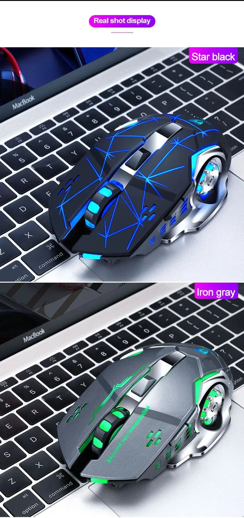 New Wireless Mouse Charging Gaming Mouse Mute Backlit Mouse Mechanical Ergonomic Optical Computer Accessories for Pc Laptop