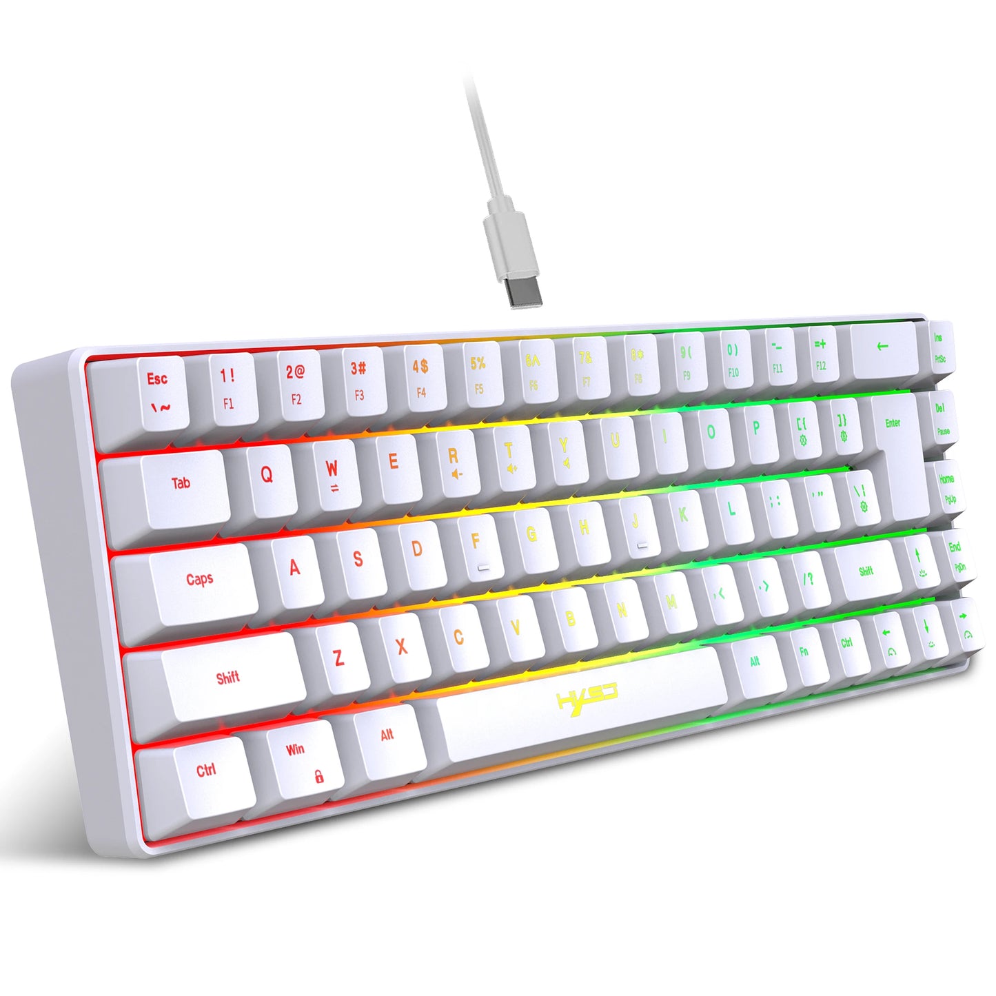 Hot sale!Spanish 69-key RGB backlit wired gaming keyboard, 68% compact design, A must-have gadget for office workers and gamers