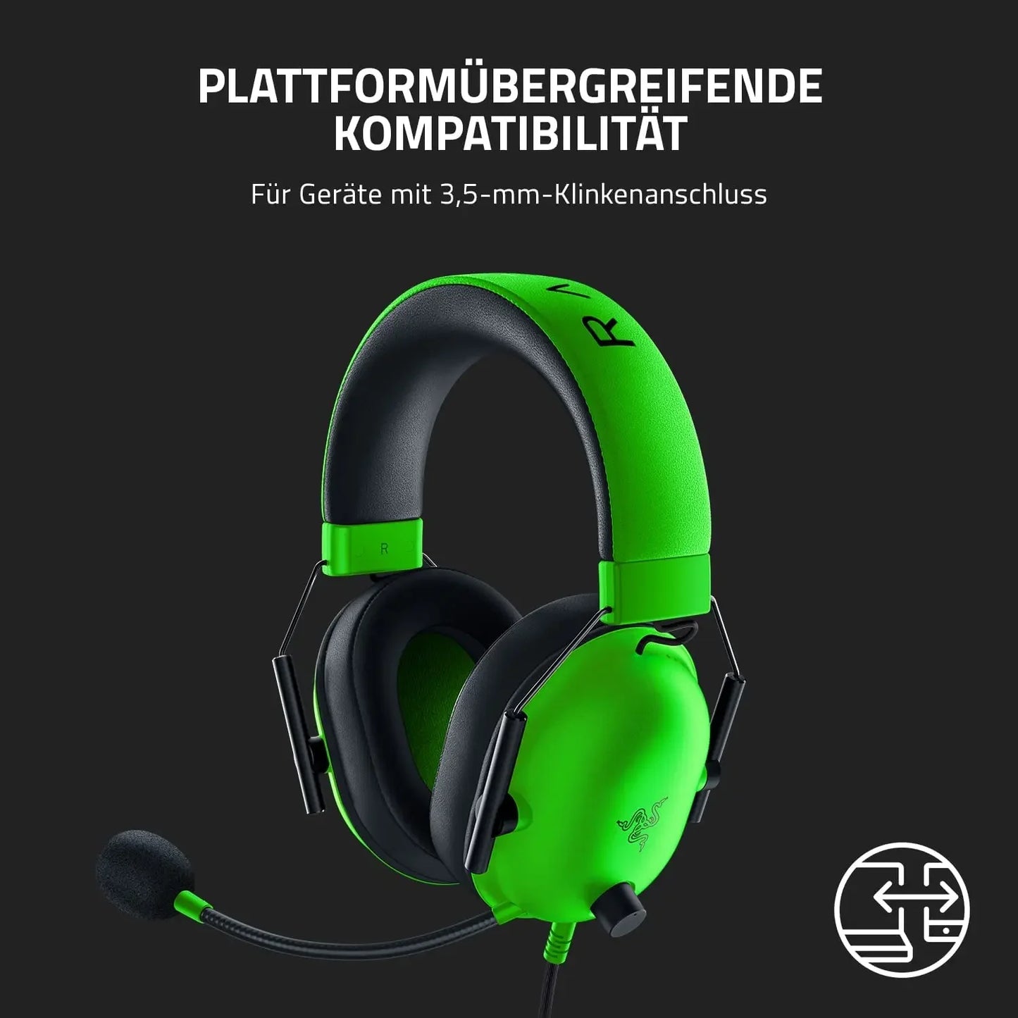 New Razer BlackShark V2 X Wired Esports Headset Advanced Passive Noise Cancellation, 7.1 Surround Sound, Hyperclear Cardioid Mic