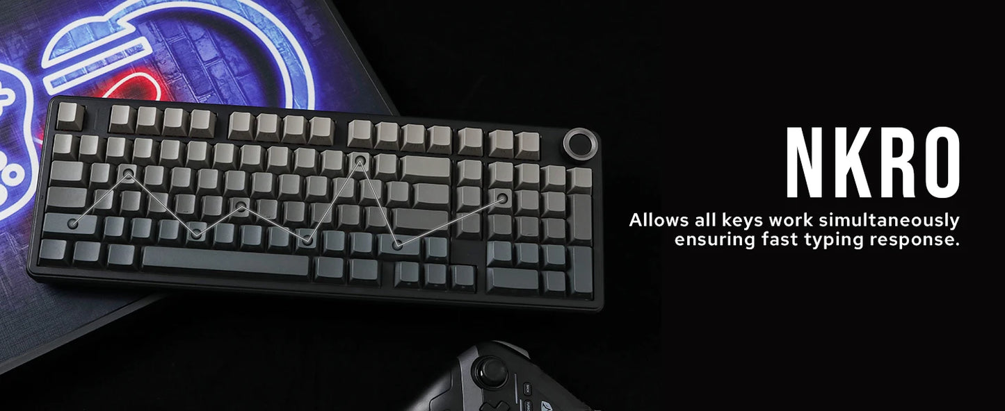 AULA F99 Pro Wireless Mechanical Keyboard RGB Backlit Hot Swappable Custom Keyboard 2.4G/USB-C/BT5.0 Mechanical Gaming Keyboards
