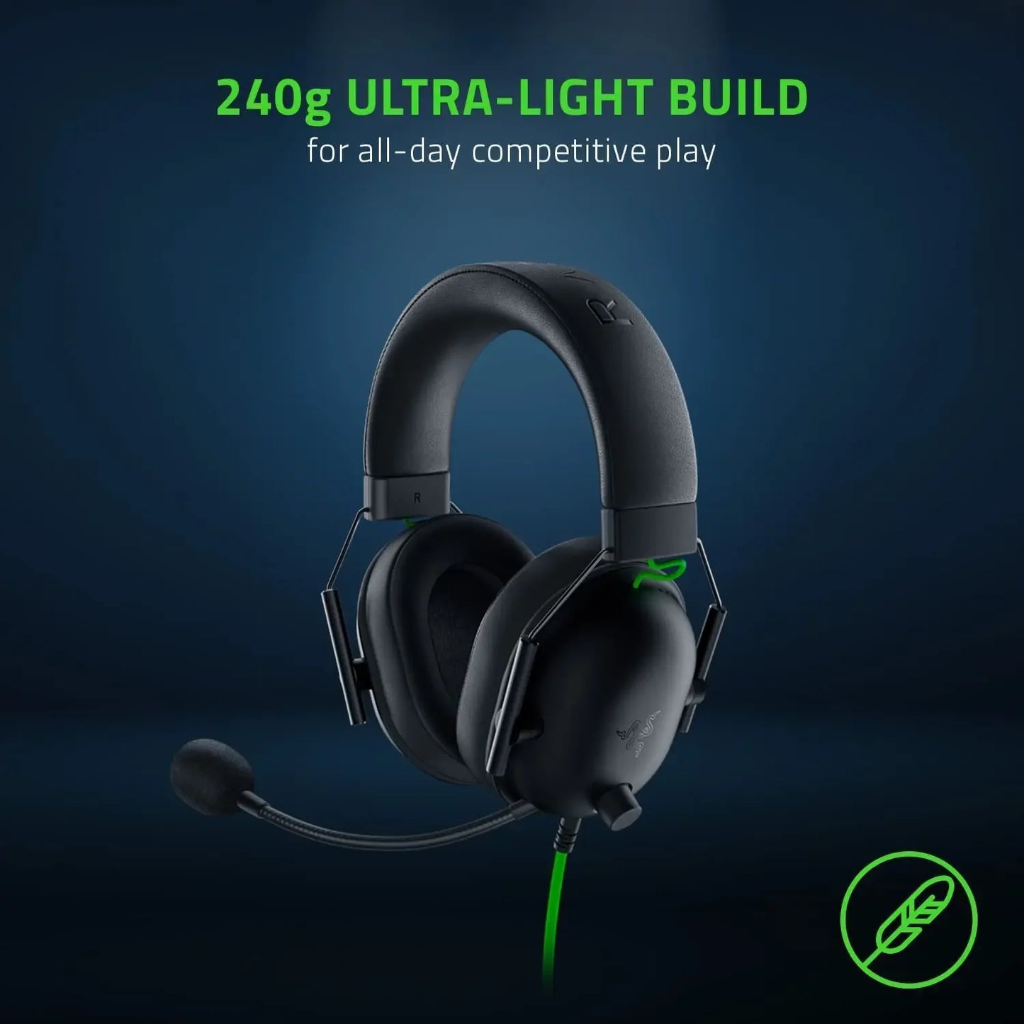 New Razer BlackShark V2 X Wired Esports Headset Advanced Passive Noise Cancellation, 7.1 Surround Sound, Hyperclear Cardioid Mic