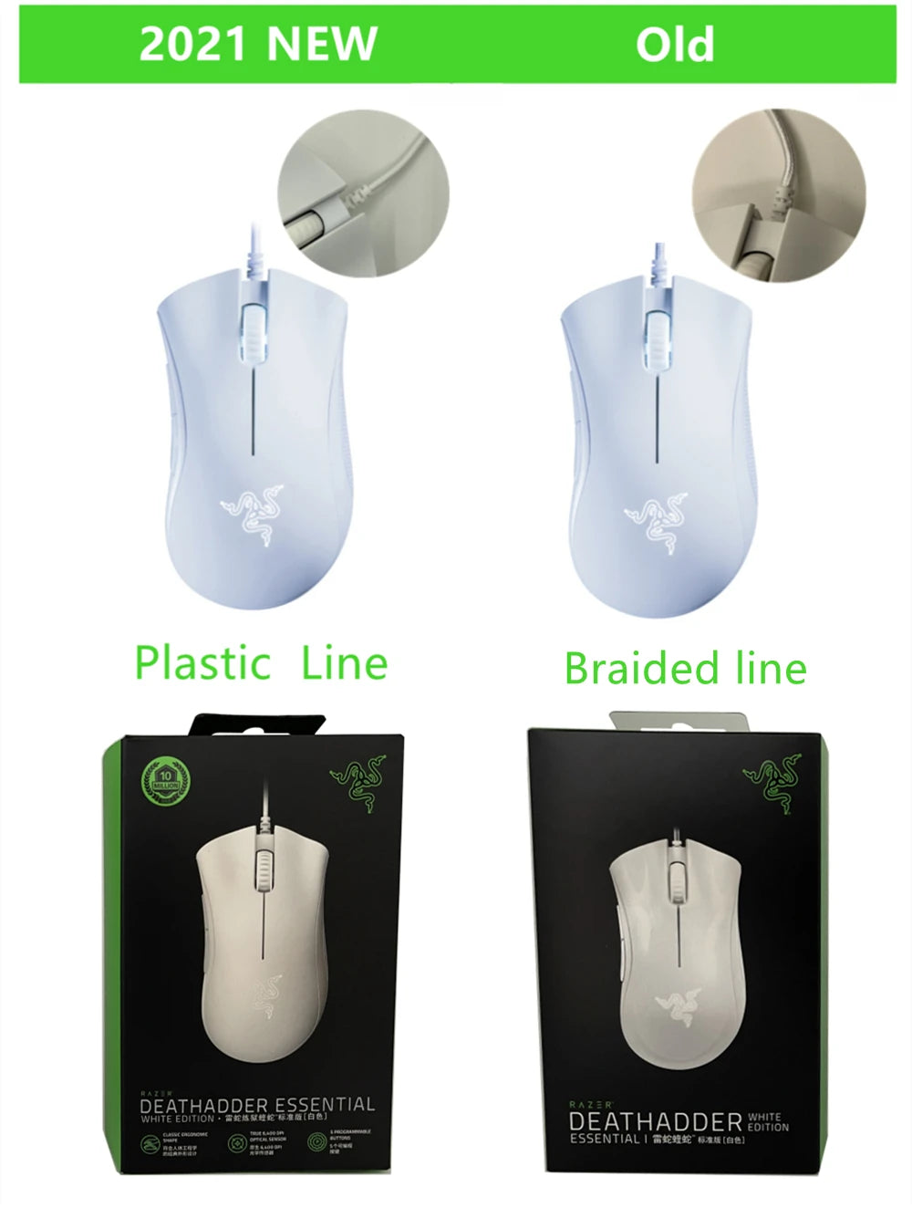 Razer Series DeathAdde Essential, Mamba Elite,Tournament Edition ,Razer Basilisk V3 ESports Wired Mouse