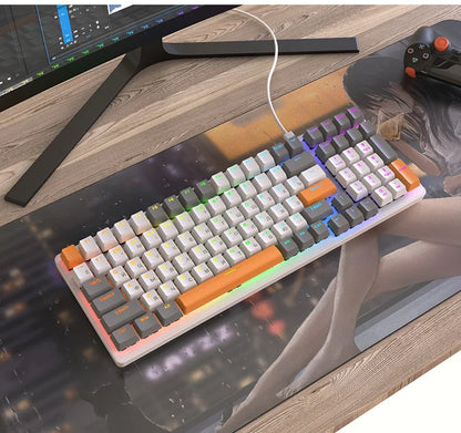 K3 Russian Mechanical Keyboard Red/Blue Switch Type-C RGB 9 Light Model 100 Keys Hot Swap Axis Game Computer Customized Keyboard