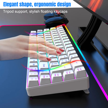 Hot sale!Spanish 69-key RGB backlit wired gaming keyboard, 68% compact design, A must-have gadget for office workers and gamers
