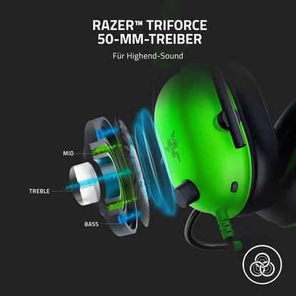New Razer BlackShark V2 X Wired Esports Headset Advanced Passive Noise Cancellation, 7.1 Surround Sound, Hyperclear Cardioid Mic