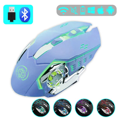 Gaming Mouse 2.4G Bluetooth Wireless Rechargeable Mouse For Laptop RGB Backlight E-Sports Mechanical Mouse For PC Computer Gamer