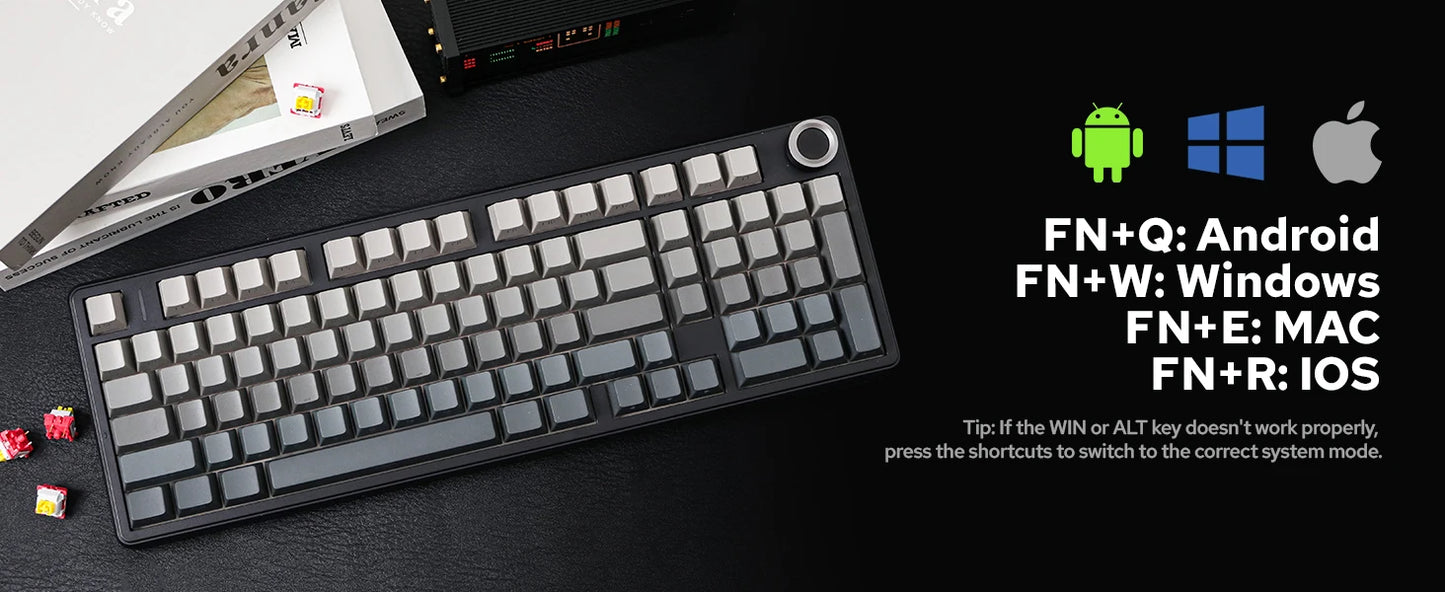 AULA F99 Pro Wireless Mechanical Keyboard RGB Backlit Hot Swappable Custom Keyboard 2.4G/USB-C/BT5.0 Mechanical Gaming Keyboards