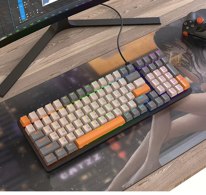 K3 Russian Mechanical Keyboard Red/Blue Switch Type-C RGB 9 Light Model 100 Keys Hot Swap Axis Game Computer Customized Keyboard