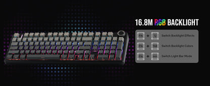 AULA F99 Pro Wireless Mechanical Keyboard RGB Backlit Hot Swappable Custom Keyboard 2.4G/USB-C/BT5.0 Mechanical Gaming Keyboards